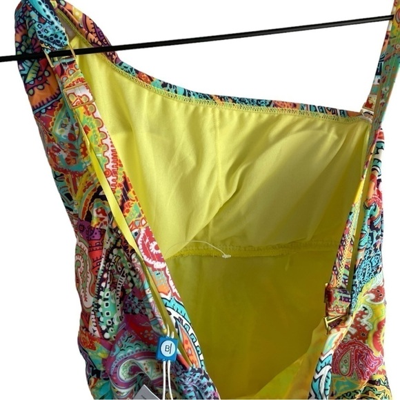 New! Bleu Rod Beattie One Shoulder Boho Paradise Swim Suit - Picture 4 of 9